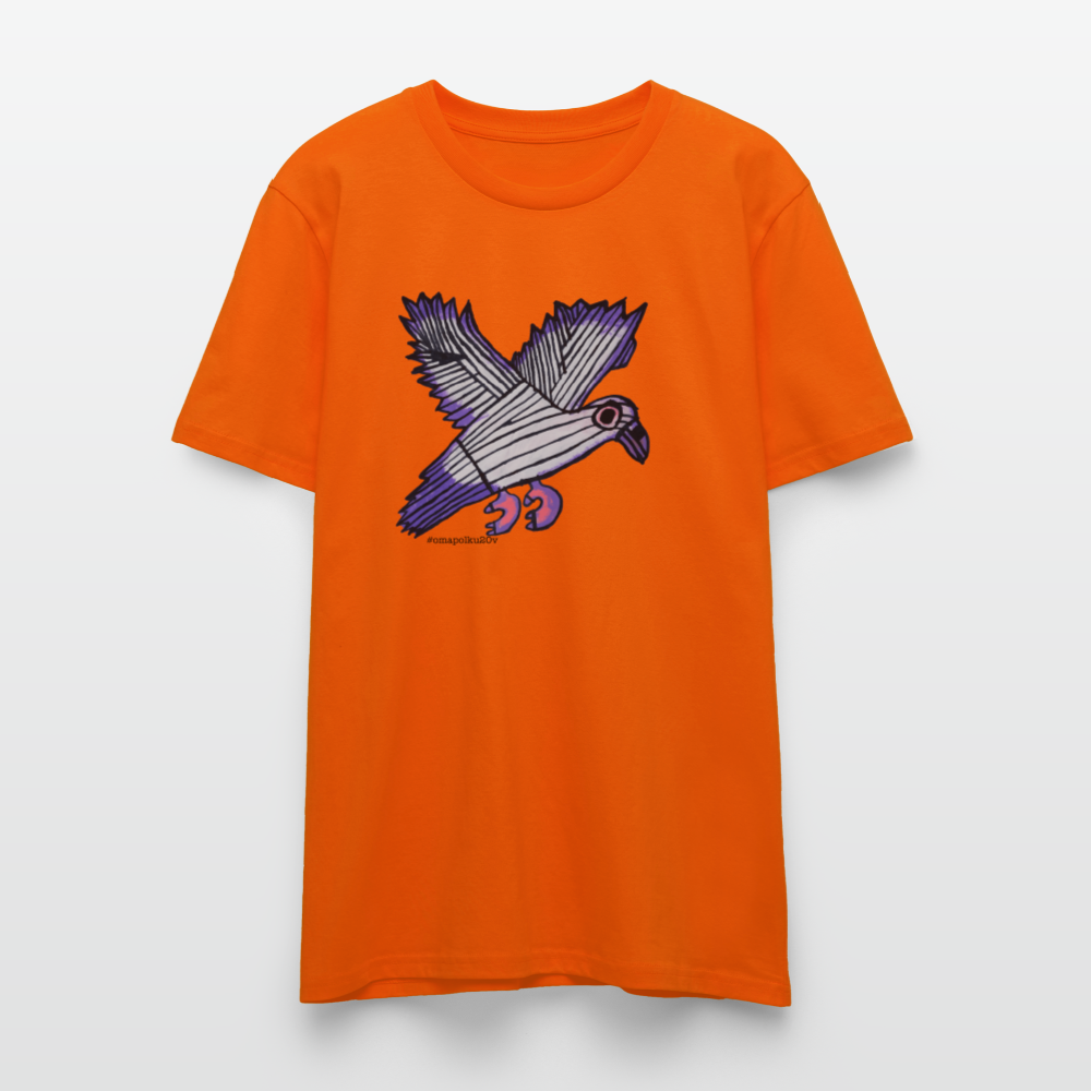 Kyyhky premium T-paita OmaPolku 20-v edition - syvän oranssi